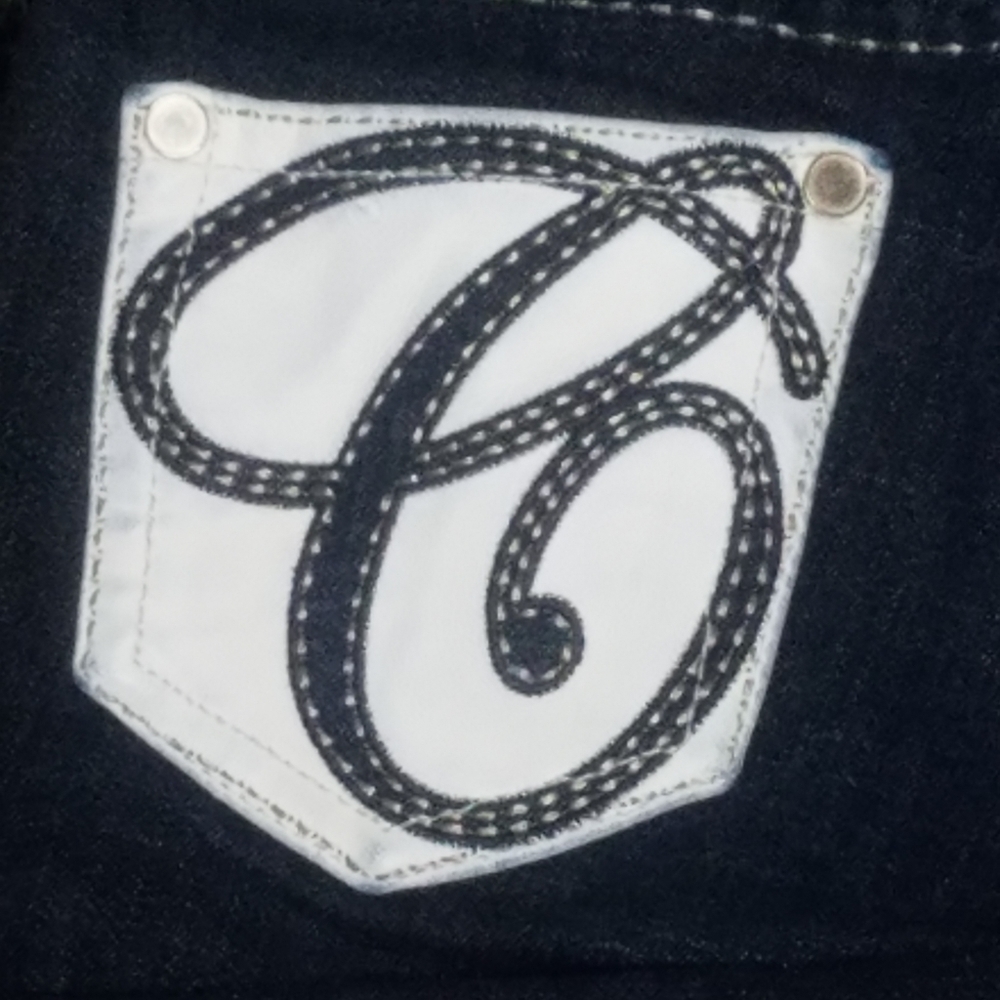 COOGI | White Genuine Leather Pocket Jeans - Picture 5 of 8